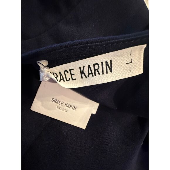 NWT Grace Karin Navy w/ gold buttons dress- size L - Picture 9 of 11